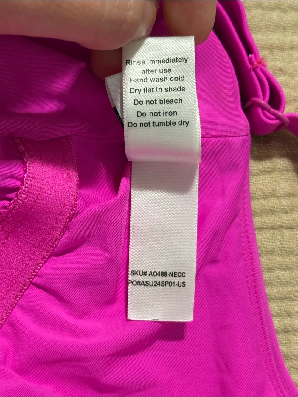 Angie Swim Magenta Lace-Up One-Piece Swimsuit - Picture 12 of 14